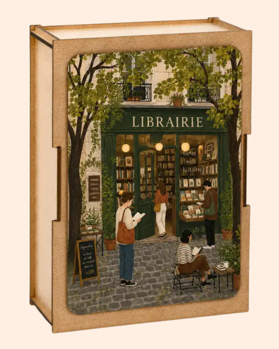 Mini puzzle en bois Librairie française